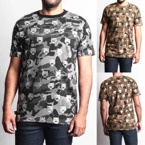 Victorious Men's Casual Camo Foil Tiger Head Comfortable T-Shirt TS7199 - Picture 1 of 12