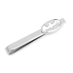 Stainless Steel Batman Recessed Shield Tie Bar - Picture 1 of 4