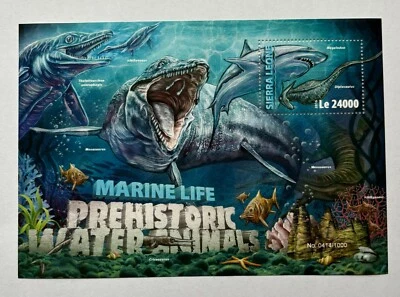 C605. 邮票塞拉利昂 1 件全新邮票 Bl 史前动物海洋生物 2016 — 第 1/4 张图片