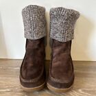 NORTH FACE Alana Mid Suede Boots Sweater Fold Over Top Back Lace Up WMN's Size 8