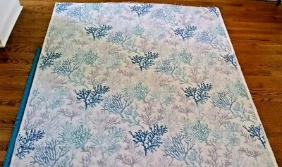 Mill Pond Azul Mar Coral Ventiladores Algodón Cortina Tapicería Tela Almohadas Cortina Foto 1 de 4