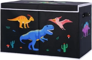 DoveeDosa Dinosaur Toy Box – Black Toy Box-Toy Box for Boys-Toy Chest for Boys - Picture 1 of 6