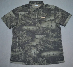 Columbia PHG Mens Size Large Duck Print Vented Hunting Short Sleeve Shirt - Picture 1 of 14