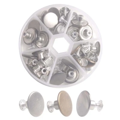 27 Sets Jean Button Replacements Kit W/ Rivets 14mm and 17mm - Image 1 of 4