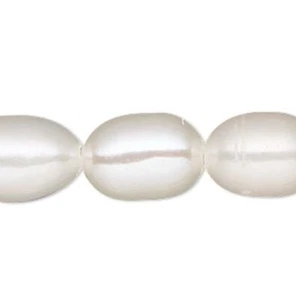 Perlas en forma de arroz cultivadas de loto blanco de 3,5-4 mm de 1 hilo - Imagen 1 de 2