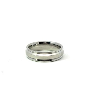 Triton Stainless Steel 7mm Satin Center Polished Grooved Edge Band Ring - Picture 1 of 5