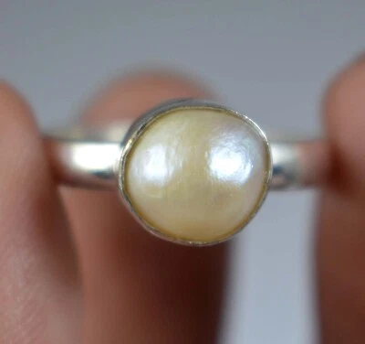 Anillo de piedras preciosas naturales redondas de 6,75 quilates de perlas blancas del Mar del Sur de Tahití ver video Foto 1 de 4