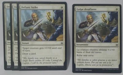 MTG Defiant Strike War of the Spark 009/264 Regular Common 3x English 1x Spanish - Image 1 of 2