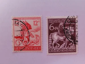 Nazi Germany - 1944 1945 21st Ann of Putsch & Oldburg - Mi 906 & 907 Used - Picture 1 of 1