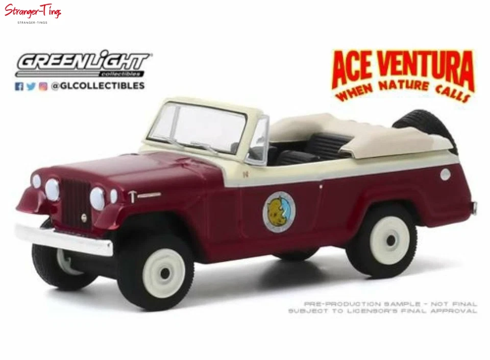 Jeep Jeepster 1967 Greenlight convertible Ace Ventura cuando la naturaleza llama 1:64 Foto 1 de 1