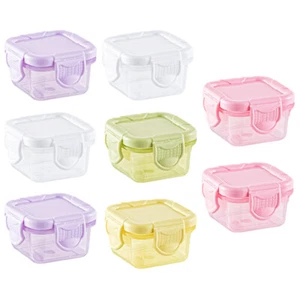 8pcs Portable Condiment Cups Boxes with Lid Dressing Container Leak Proof - Picture 1 of 12