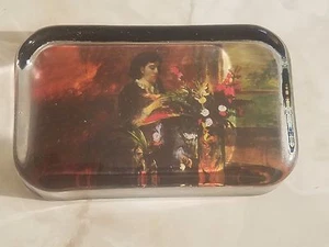 VINTAGE Glass Paperweight Rectangle Flowers Glass Felt Back Clear Heavy Desk - Picture 1 of 7