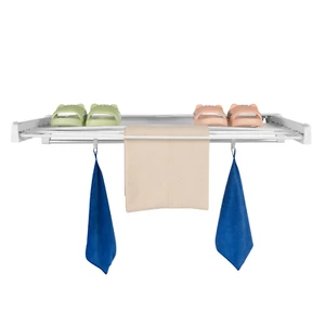 Wall-mount Laundry Clothes Storage Drying Rack Folding Retractable Dryer Hanger - Picture 1 of 15