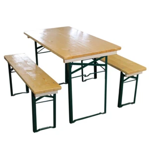 Bierzeltgarnitur 110 cm Festzeltgarnitur ohne Lehne Gartenmöbel Set - Bild 1 von 4