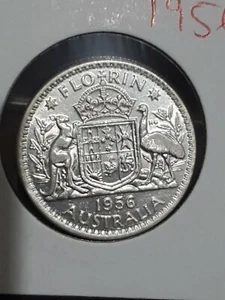 Australian 1956 FLORIN UNC - Imagen 1 de 2
