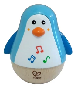 Hape Musical Blue Penguin Baby Toddler Development Toy Shake Roly Poly VTG - Picture 1 of 5