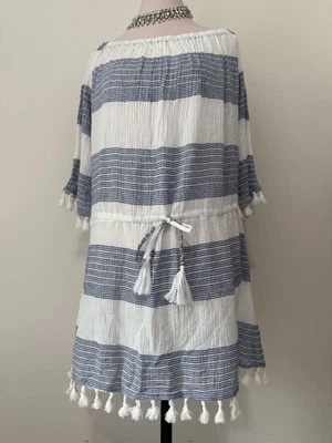 Blue Island NUEVO CON ETIQUETAS Azul y Blanco Rayas Natación Encubrimiento en Talla XL Foto 1 de 4