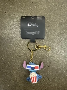 Disney Stitch 3d Glasses Eating Popcorn Keychain SDCC AMC Loungefly Exclusive - Picture 1 of 5