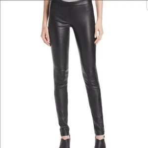 Theory Pial 0 Navy 100% Lammleder Stretch Leggings Gr. 0 - Bild 1 von 8
