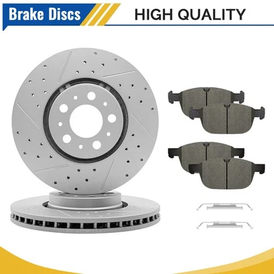 12.91"Front Brake Rotors Ceramic Pads For 2010 2011 2012 2013 2014 Volvo XC90 - Image 1 of 4