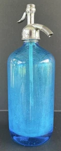 Vintage blaue Glas Selters Soda Wasserflasche - Bild 1 von 14