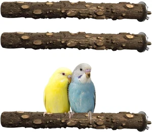 PINVNBY 3 Stück Vogel Sitzstangen für Käfig, Natur Holz Stachel Papagei Ständer Spielzeug Pfote - Bild 1 von 12