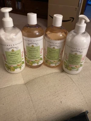 Crabtree & Evelyn Sweet Almond Oil Body Lotion & Bath/Shower Gel SET 16.9 oz ea - Image 1 of 3