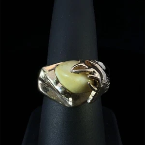 Anillo Diente de Alces Marfil Oro Amarillo 14K 11,2 gramos Tamaño: 7,25 (WCP034125) - Imagen 1 de 6