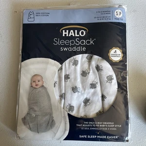 Halo 100 % Baumwolle Schlafsack Swaddle, Lamm Scribble weiß, klein, 3-6 Monate - Bild 1 von 2