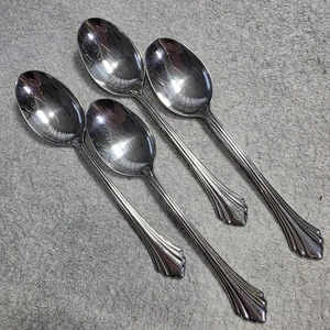 Oneida Distinction Delux Soup Spoons REMBRANDT Glossy Stainless 6.75" Set Of 4 - Picture 1 of 5