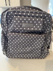 JuJuBe Large Machine Washable Breast Pump Bag Tote Bag Backpack Gray/White Dots - Picture 1 of 9