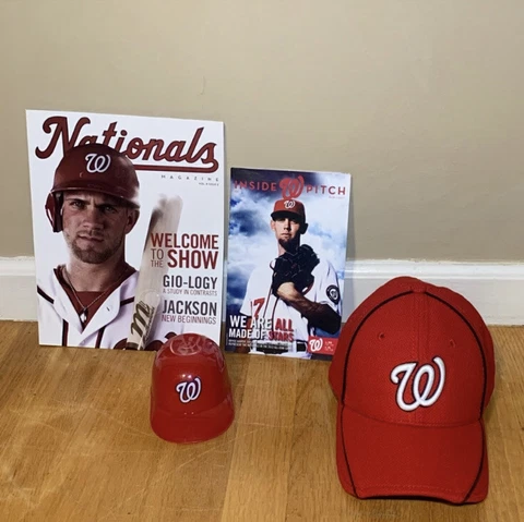 Washington Nationals NewEra 39Thirty Med-Lrg Hat, Souvenir Helmet, Nats Magazine Cover