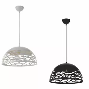 Lampadario Moderno Contemporaneo Paralume Metallo Traforato Sospensione E27 - Foto 1 di 13