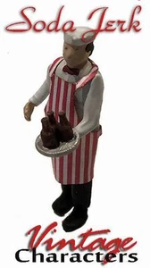 SODA JERK BOY, HO Scale vintage FINISHED character 1/87 figure - Picture 1 of 1