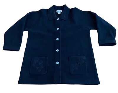 Abrigo Vintage 100% Lana Talla L Negro Pecho Único Invierno Sin Forro Hong Kong Foto 1 de 4