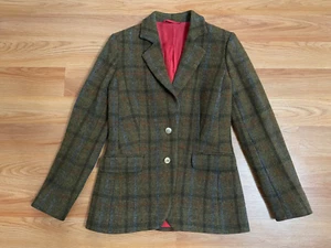 Boast green Harris Tweed women blazer jacket sports coat small S 100% wool - Picture 1 of 14