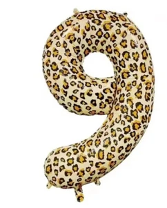 Number Nine Balloon Leopard Print Number 9 Balloon 32" Large Decoration - Picture 1 of 2