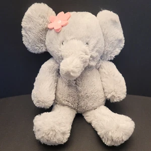Carters Plush Grey Elephant With Pink Flower Stuffed Toy Doll SOFT Lovey - Picture 1 of 8