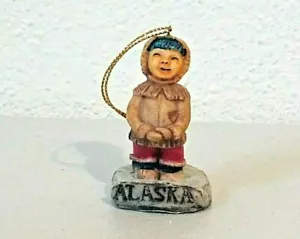 Ornamento bambino eschimese Jackson Pacific Alaska 1988 vintage 2,5" - Foto 1 di 6