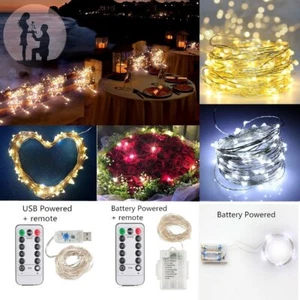 20-100 LED Battery Powered String Fairy Lights Copper Wire Waterproof Xmas Decor - Picture 1 of 35