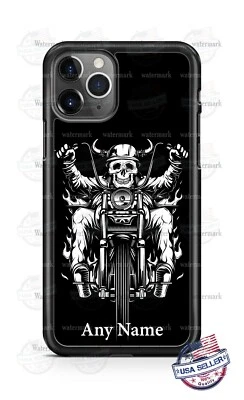 Motorcycle Biker Skeleton Personalized Phone Case Cover fits iPhone Samsung Gift - Image 1 of 4