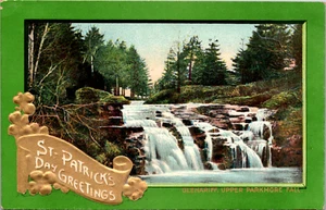 Vintage Post Card St. Patrick's Day Greetings Waterfalls - Picture 1 of 2