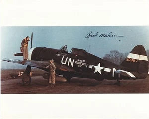 Walker Mahurin signiertes 8x10 Foto WWII P-47 Ace 56th FG - Bild 1 von 1