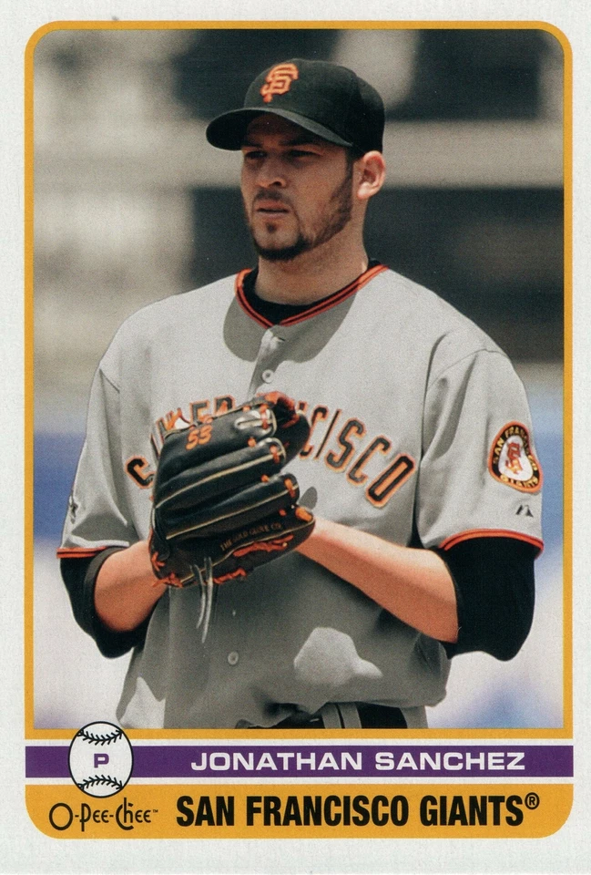 #3 Jonathan Sanchez San Francisco Giants 2009 O-PEE-CHEE Baseball Card FAV - Image 1 of 2