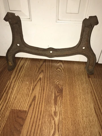 Rare Antique Cast Iron Industrial Oil Drum Leg 18" Wide By 11 1/2" Tall Cover