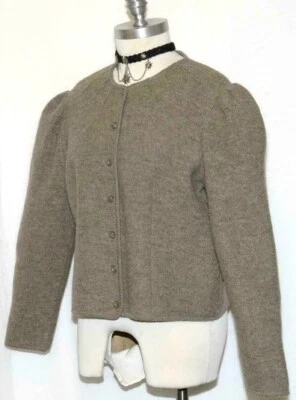 Lana Hervida Austria Gruesa Suéter Chaqueta Marrón Invierno Abrigo/Busto 40" 10 M Foto 1 de 4