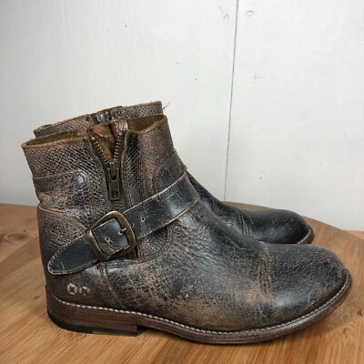 Botas Bed Stu Mujer 8.5 Becca Cuero Marrón Arnés Corto Clásico Tobillo Foto 1 de 4