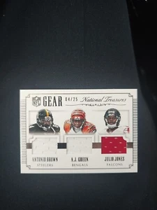 2015 Panini National Treasures - NFL Gear Trios #G3-BGJ Jones, Green, Brown /25 - Picture 1 of 2