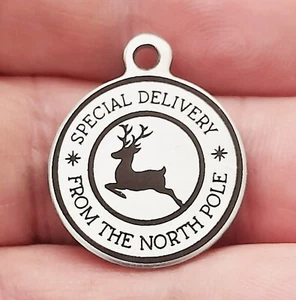 Christmas Charms, Message Charm, Jewellery making Pendants special delivery , UK - Picture 1 of 7