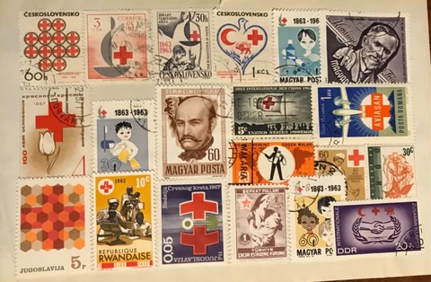 RED CROSS medicine postage stamps  lot of 20 Cover